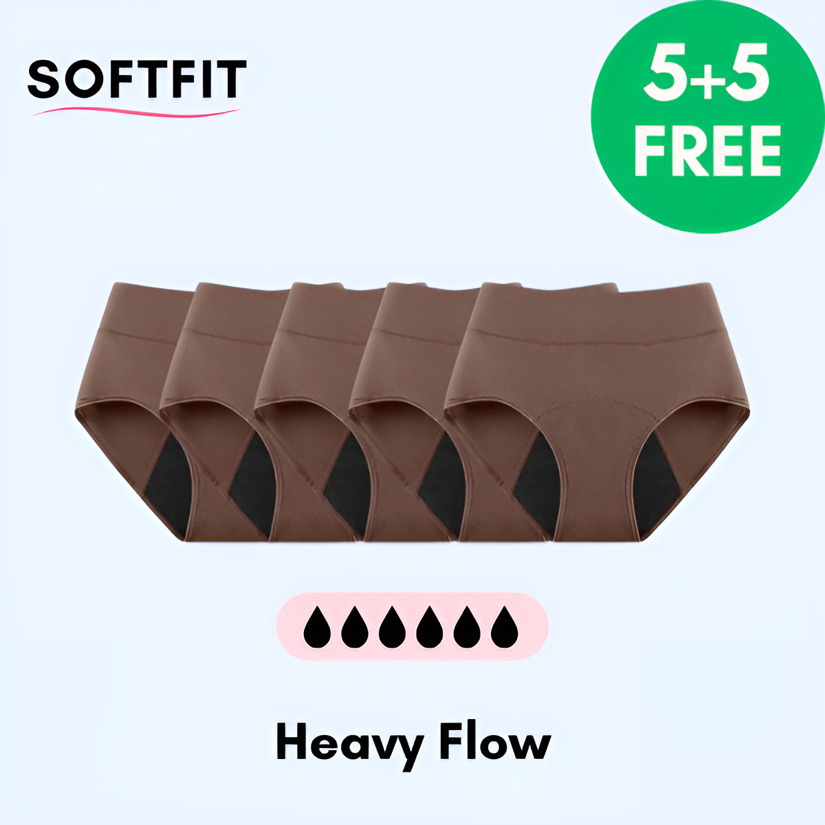 SoftFit | Läckagesäkra Underkläder (5+5 Gratis) Beige