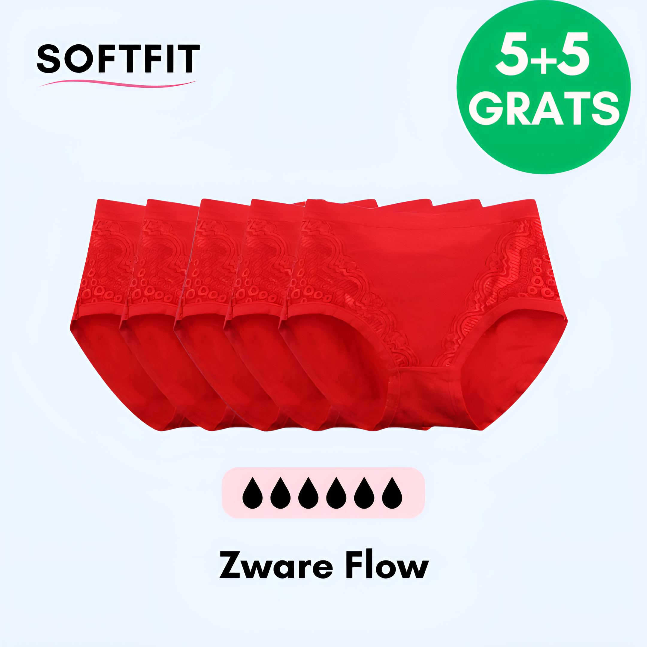 SoftFit l Läckagesäkra underkläder (5+5 gratis) Khaki