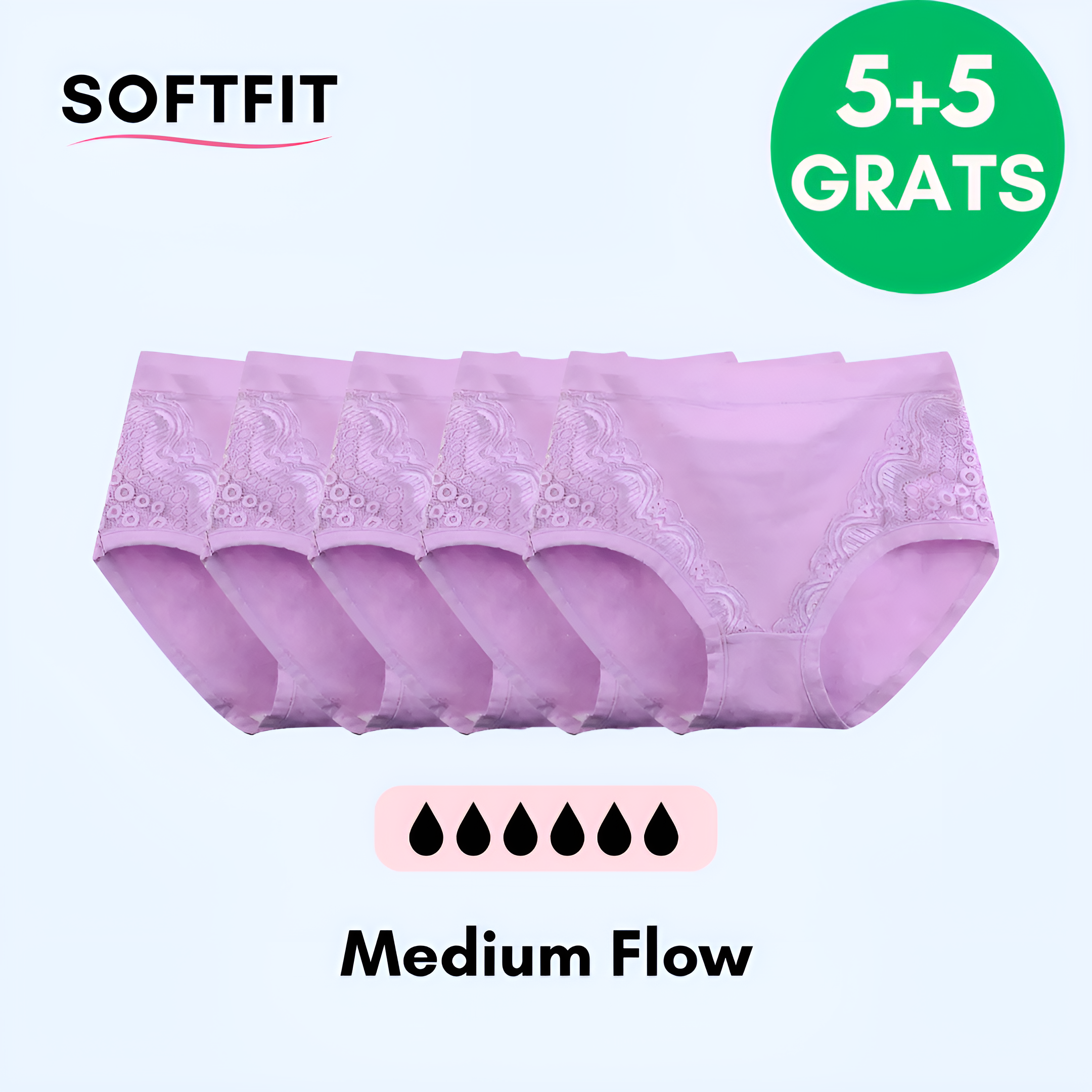SoftFit l Läckagesäkra underkläder (5+5 Gratis) Brun