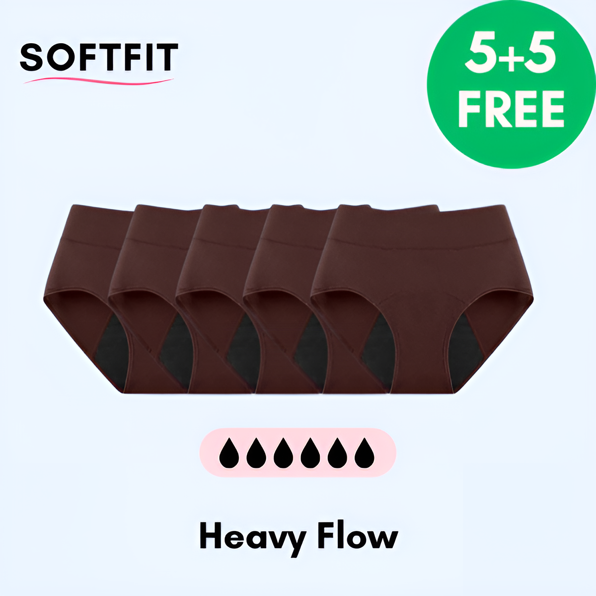 SoftFit | Läckagesäkra Underkläder (5+5 Gratis) Svart