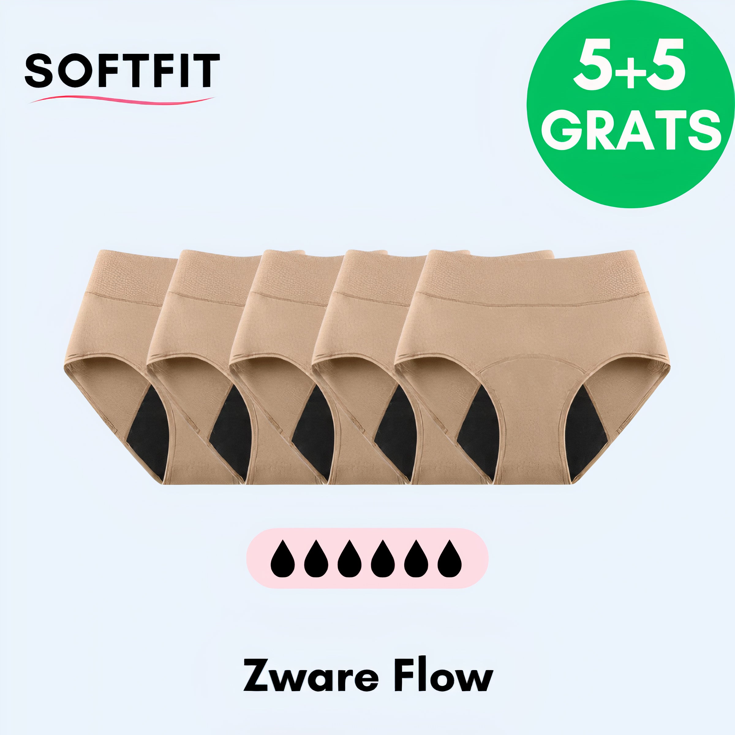 Comfort Plus Lekvrij Ondergoedj (5+5 GRATIS) Beige