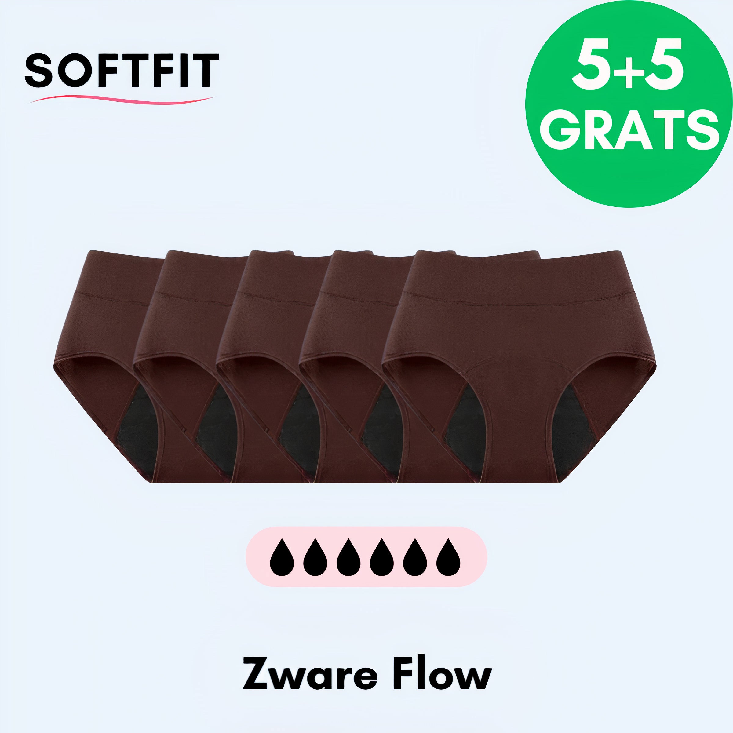 Comfort Plus Lekvrij Ondergoed (5+5 GRATIS) Rood