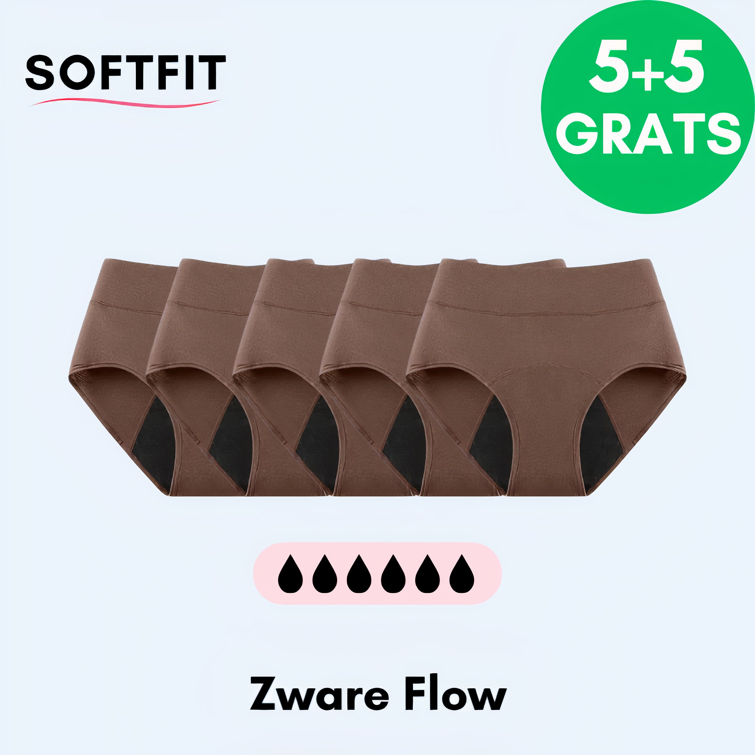 Comfort Plus Lekvrij Ondergoed (5+5 GRATIS) Khaki